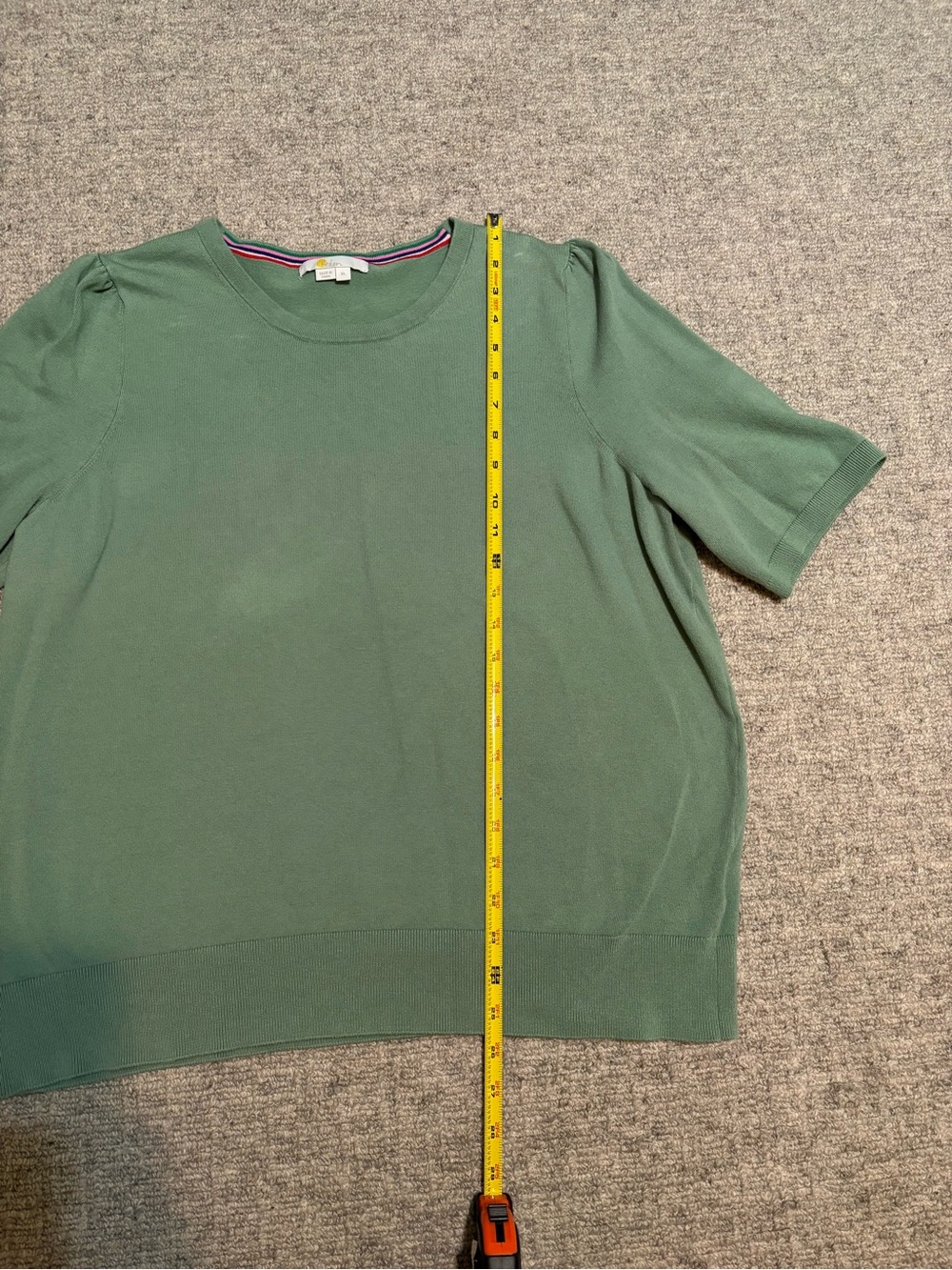 Boden Green Short Sleeve Cotton Crew Knit Top - Picture 10 of 11